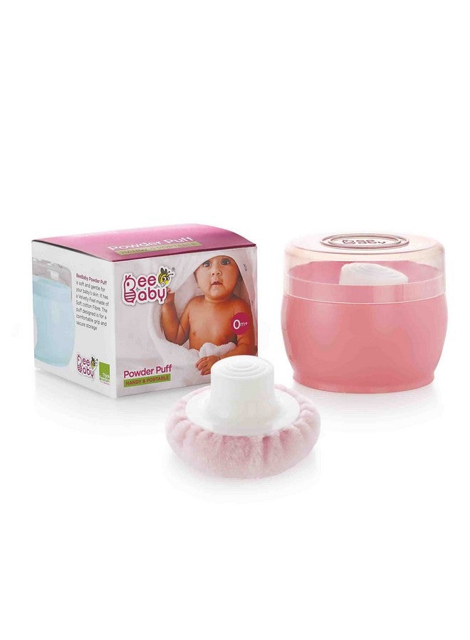 Beebaby Premium Powder Puff With Conatiner For Baby (Pink,Pack Of 1) - Image 1