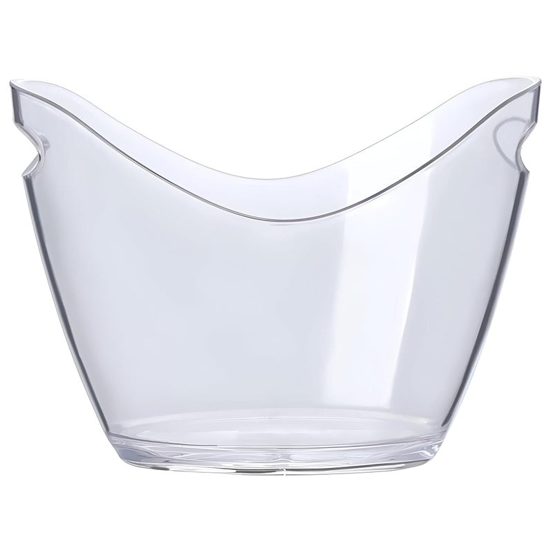 Plastic Ice Bucket - Oval-Shaped Drink Cooler with Transparent Handles for Party Beverage Storage and Kitchen Organization (1PCS) - Image 1