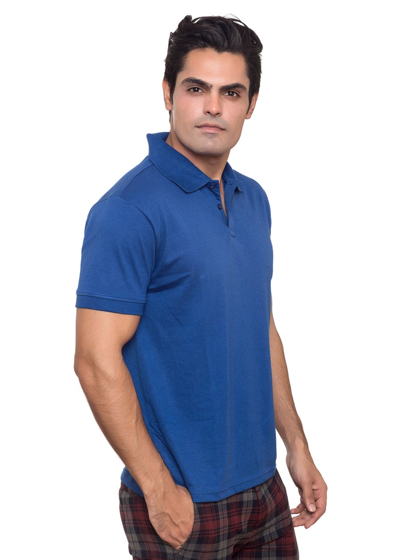 SANTHOME Basic Dry n Cool Cotton Polyester Blend Shirt Collared Neck Polo for Men  - Image 2