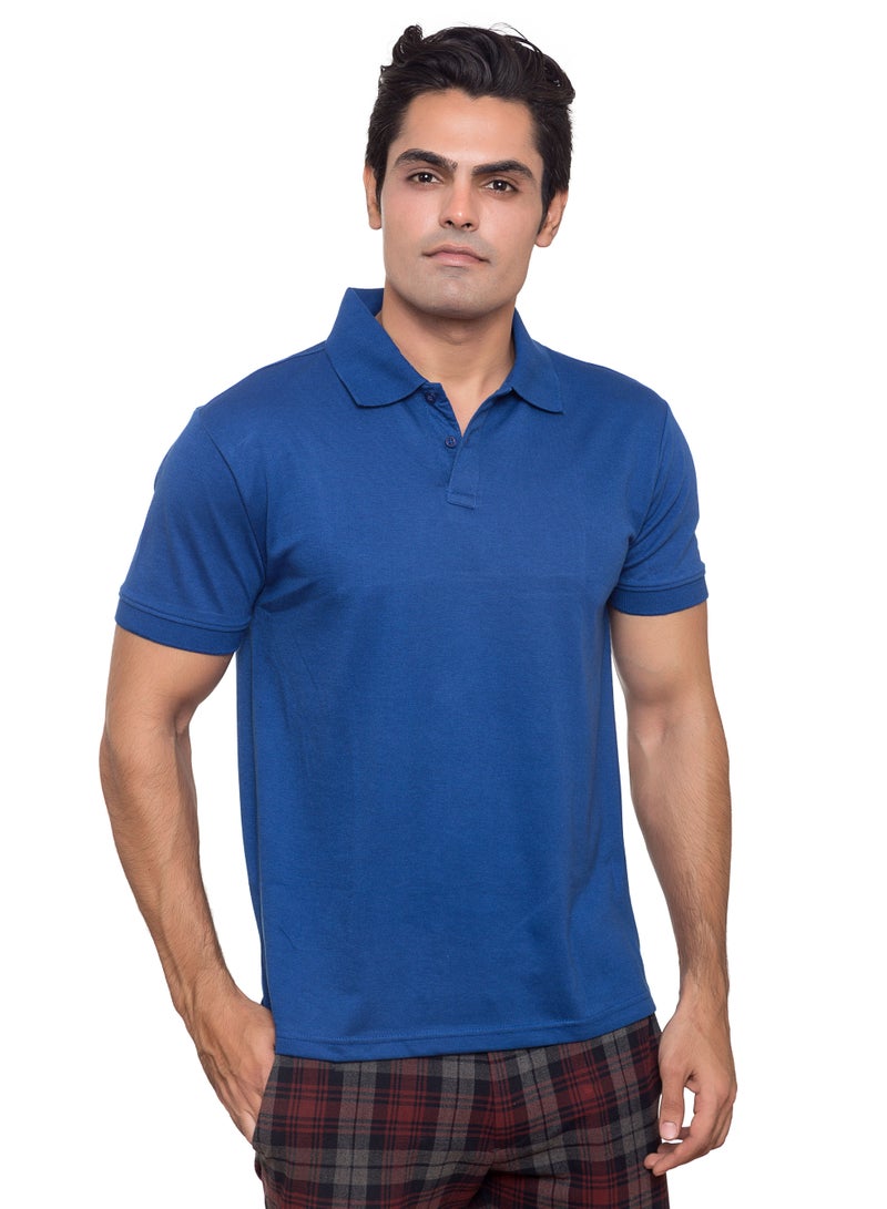 SANTHOME Basic Dry n Cool Cotton Polyester Blend Shirt Collared Neck Polo for Men  - Image 1
