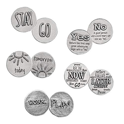 DANFORTH Pewter Bag of Decisions Pocket Tokens Pack of 5 LeadFree Choice Coins for Games Gifts Fun Conversation Starters Made in USA - Image 1