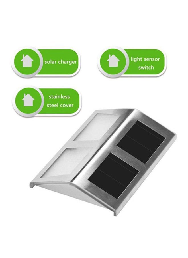 إسكدنيا مجموعة مصابيح LED ضد الماء وتعمل بالطاقة الشمسية من 4 قطع أسود/ فضي 140x25x95مم  - Image 4