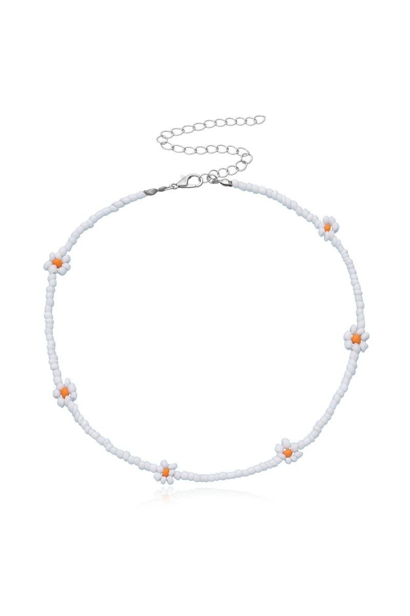Goolsky Boho Beaded Flower Necklace for Women | Adjustable Cute Choker | Trendy Fashion Jewelry | Popular Y2K Style  - Image 2