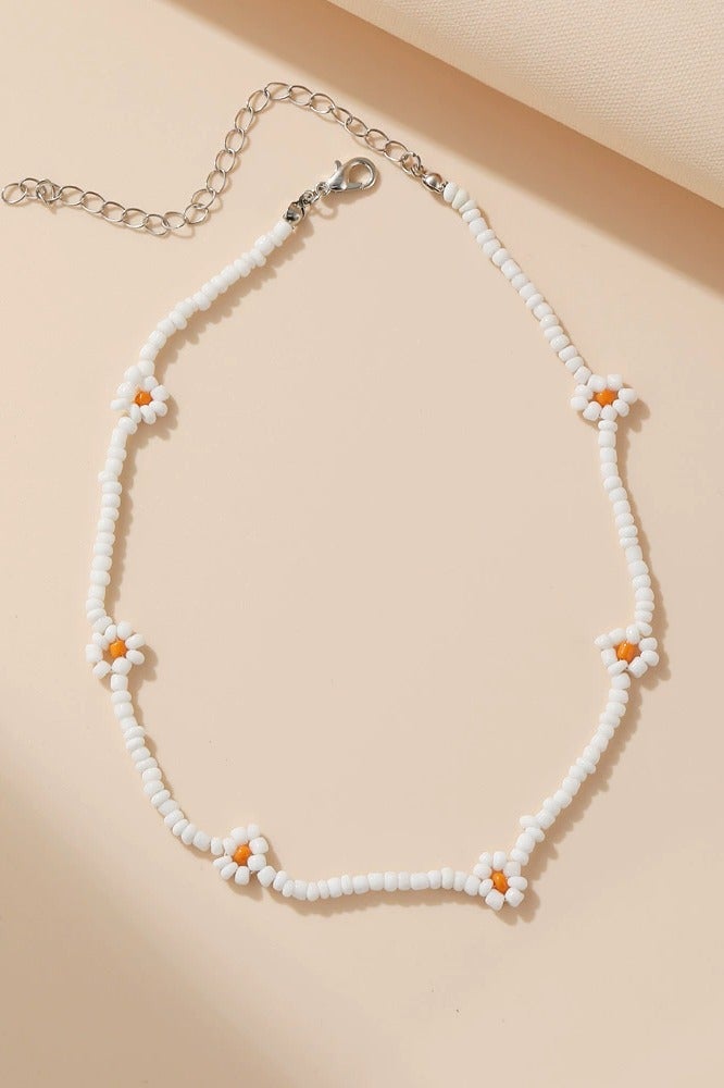 Goolsky Boho Beaded Flower Necklace for Women | Adjustable Cute Choker | Trendy Fashion Jewelry | Popular Y2K Style  - Image 3