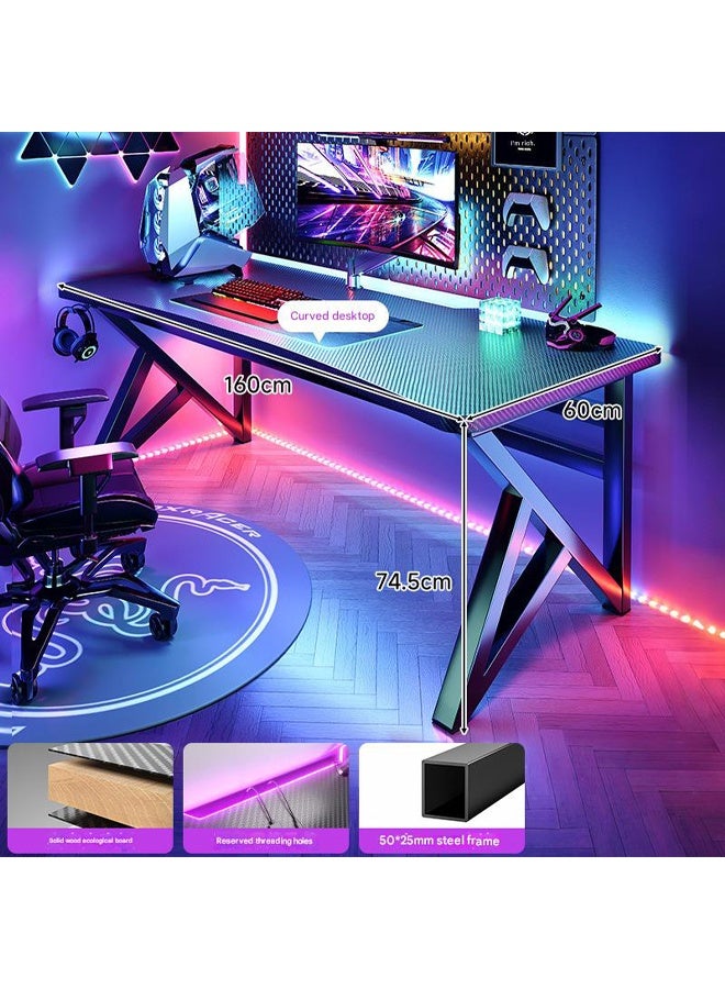 NKX Ergonomic Gaming Desk with Headphone Hook, Computer Table Black 160 CM - Image 2