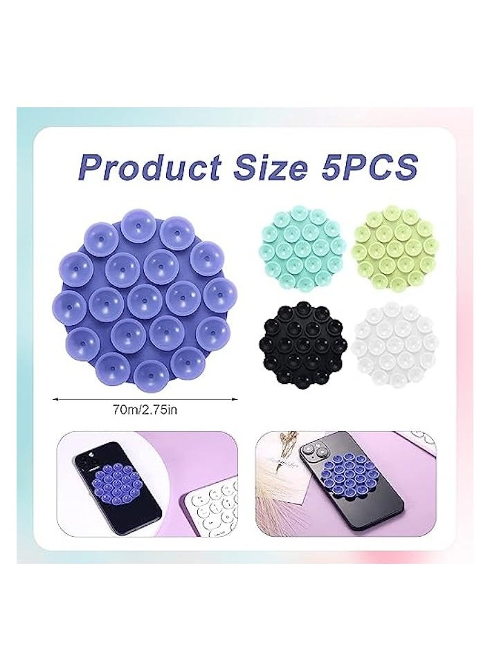 erorex 5 PCS Suction Phone Case Adhesive Silicone Suction Cup Phone Holder Case for Hand Mobile Devices Mount (5 Colors)  - Image 2