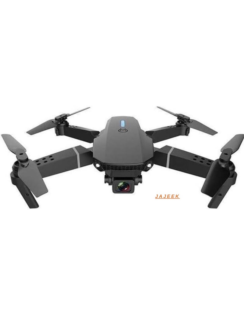 JAJEEK "E88E525 Mini Drone with Dual Camera 4K HD WiFi FPV Remote Control Foldable, Black – Ultra-Portable Drone with High-Quality Aerial Shots, 360° Flip, Long Battery Life & Smart Features for Beginners and Professionals in UAE" - Image 1