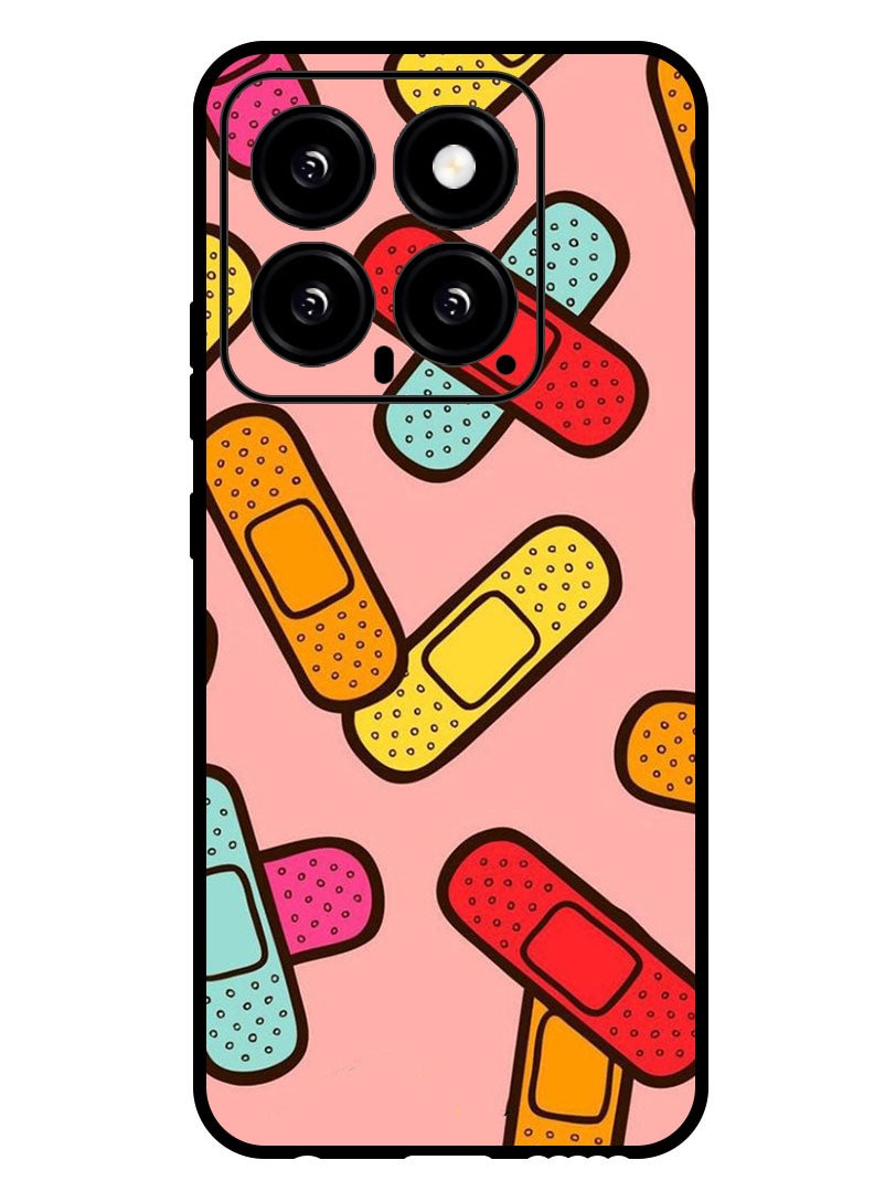 Theodor Protective Case Anti Scratch Shock Proof Bumper Cover For Xiaomi 14 Patches - Image 1