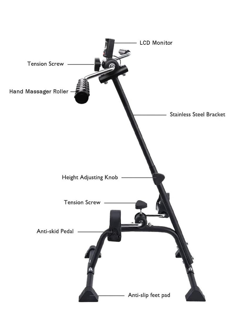أيه بي جي دراجة تمرين بدواسة مع شاشة LCD، معدات لياقة بدنية قابلة للتعديل للذراعين والساقين والركبتين، مثالية لتمرين الجسم بالكامل والعلاج الطبيعي - Image 3