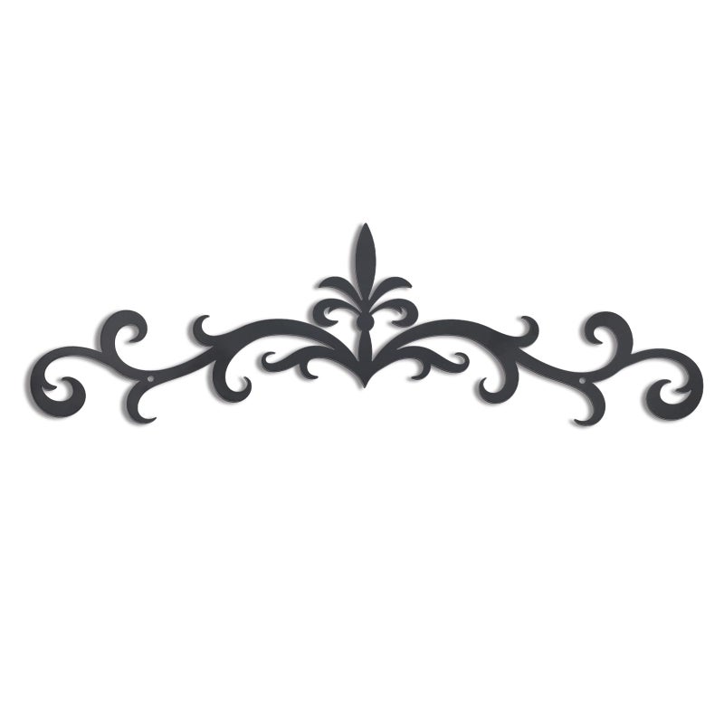 OYEFLY Metal Scroll Wall Art Decor,Rustic Iron Wall Medallion (style 1) - Image 1