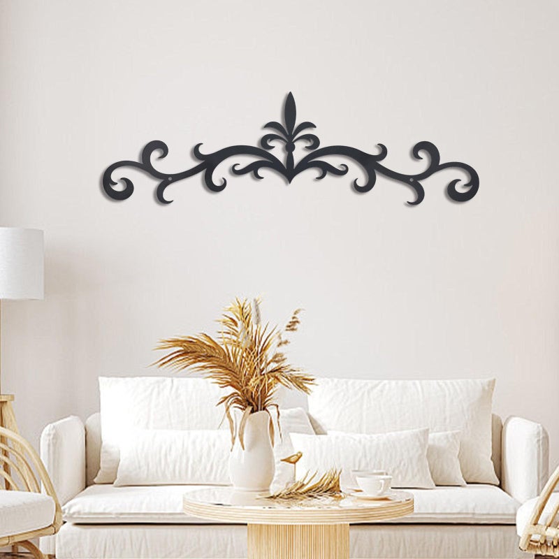 OYEFLY Metal Scroll Wall Art Decor,Rustic Iron Wall Medallion (style 1) - Image 4