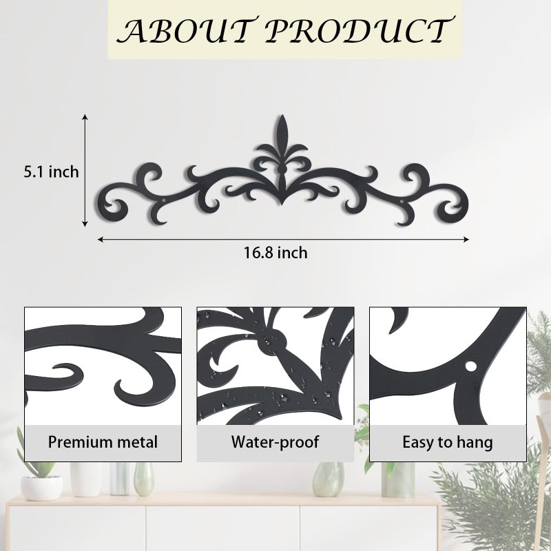 OYEFLY Metal Scroll Wall Art Decor,Rustic Iron Wall Medallion (style 1) - Image 2