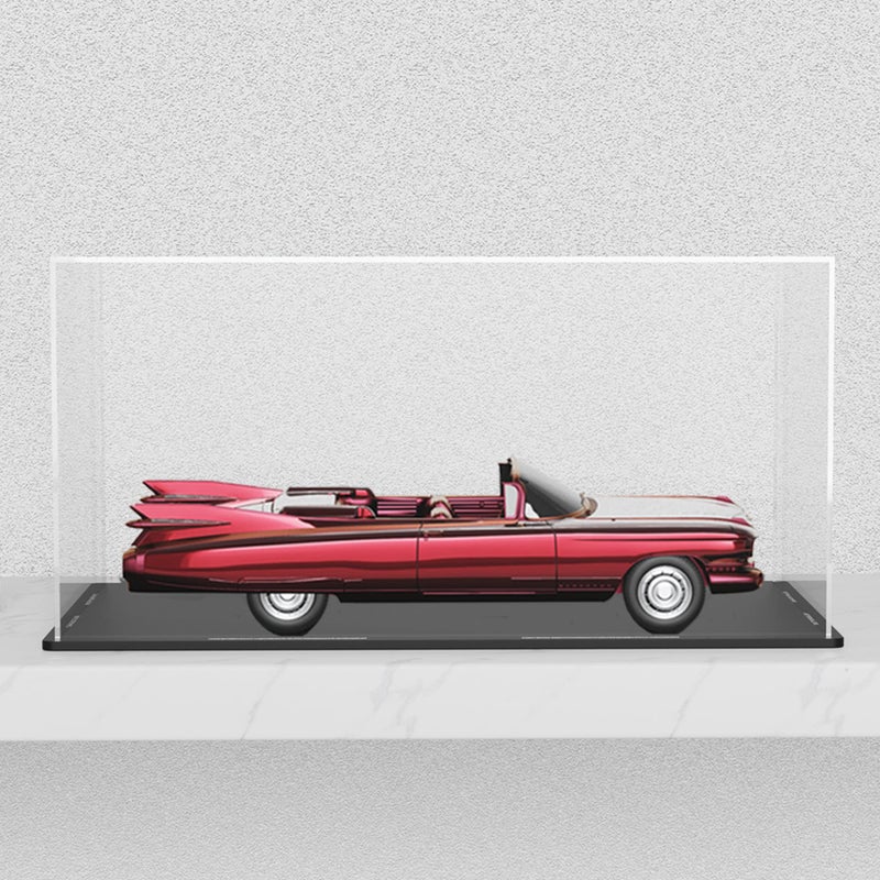 CRMPro Clear Acrylic Display Case with Matte Black Base, Simple Self-Assembly Dust-Proof Showcase, Countertop Display Box for 1:24 Diecasting Model Cars (10x5x5 inch) - Image 1