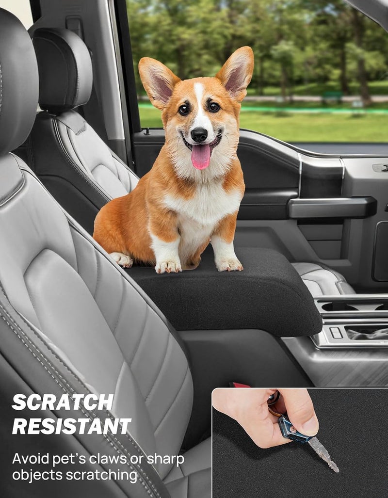 JOYTUTUS Center Console Cover Compatible with 2015-2020 F150, 2017-2022 F250 Super Duty F350 F450, 2018-2024 Ford Expedition, Neoprene Armrest Cover for Middle Arm Rest (Bucket Seat Only) - Image 4
