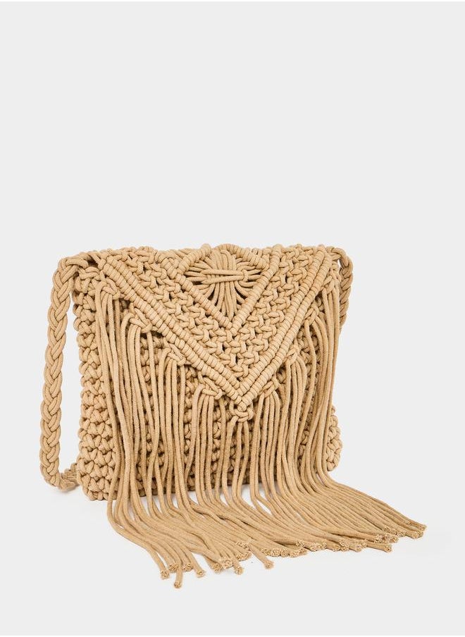 Styli Long Tassel Braided Crossbody Bag  - Image 1