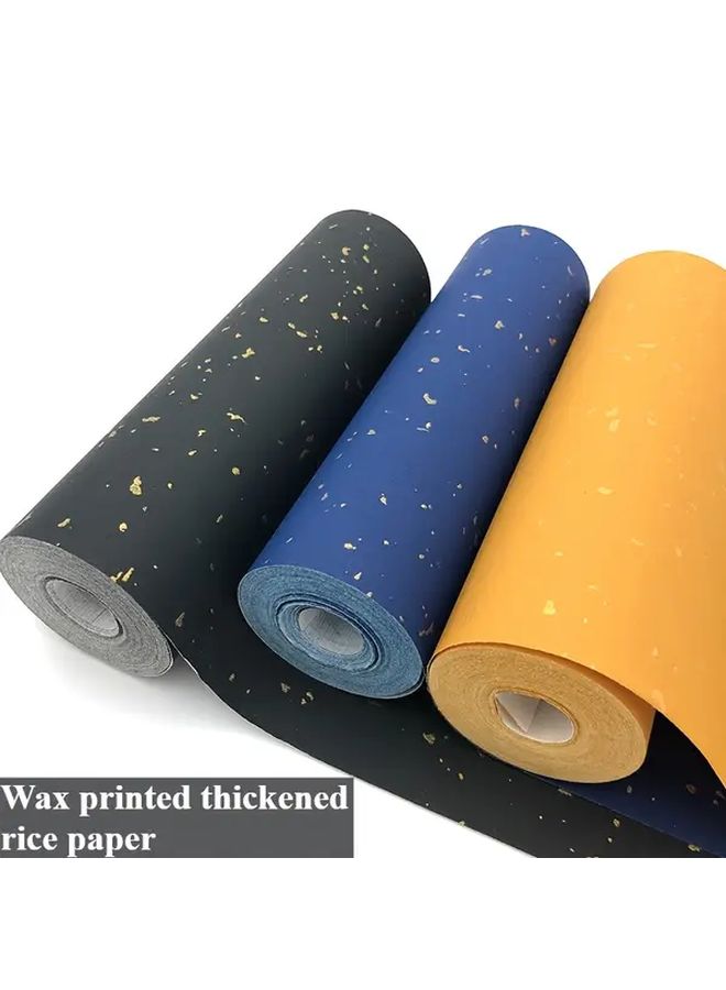 1 Roll of Extra Long 20m Black Washi Paper for Calligraphy Scattered Pattern Thick Textured Surface Ideal for Brush Painting Asian Art Professional Artists Beginners Elegant Writing Practice Creative Projects Craft Enthusiasts - Image 1