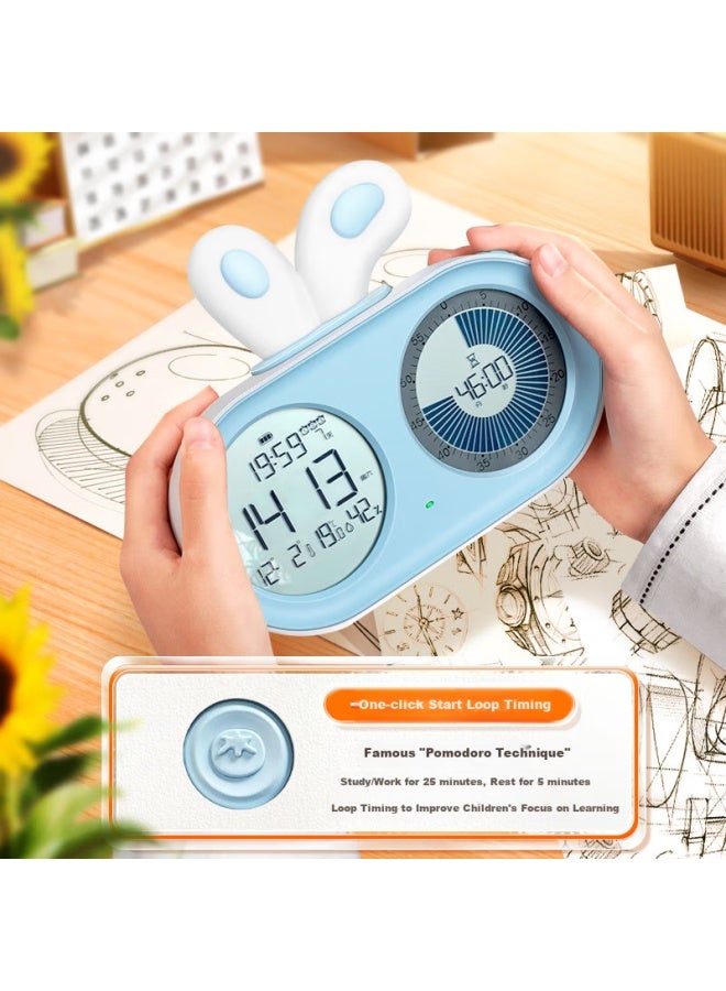 Timess Visual Timer Alarm Clock For Students Children, Wake-Up Artifact With Smart Night Light, Rechargeable Time Manager - Image 2