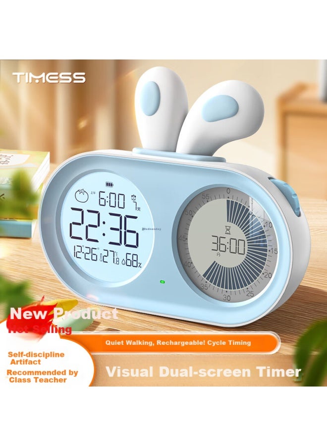 Timess Visual Timer Alarm Clock For Students Children, Wake-Up Artifact With Smart Night Light, Rechargeable Time Manager - Image 5