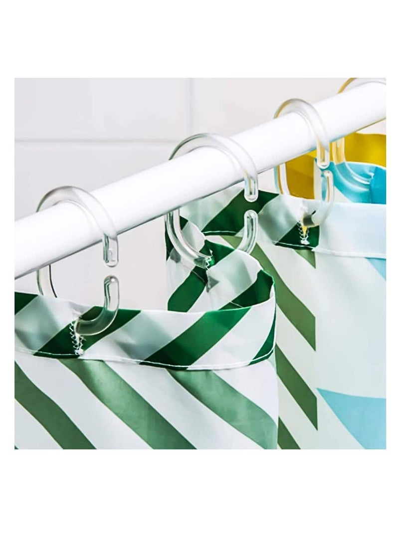 Y&D Shower Curtain Rings Plastic C Rings Hook Hanger Bath Drape Loop Clip Glide Bathroom Window Rod (12pcs)  - Image 2