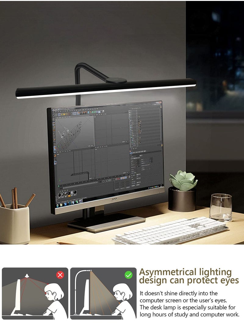 LOOPITYS - Desk Lamp with Clamp,3 Color Modes,Flexible Gooseneck Clamp Light, EyeCaring 18W Touch and Remote Control Color Brightness Timer for Office,Study 2180 LUX Energy Conservation (BLACK) - Image 1