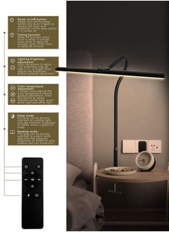 LOOPITYS Desk Lamp with Clamp,3 Color Modes,Flexible Gooseneck Clamp Light, EyeCaring 18W Touch and Remote Control Color Brightness Timer for Office,Study 2180 LUX Energy Conservation (BLACK)  - Image 2
