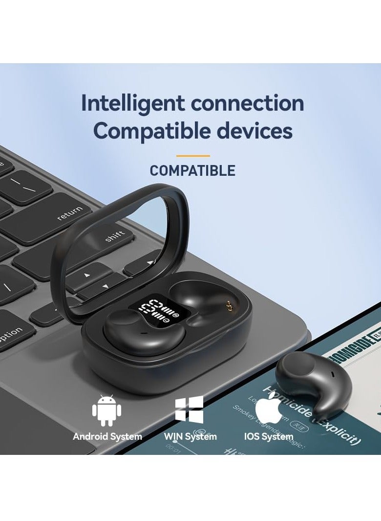 Captaintech Invisible Sleep Earbuds Noise Cancelling Headphones Bluetooth 5.4 Headset for Side Sleepers Small Ears Discreet Tiny Earphones for Sleeping Sport Black - Image 5