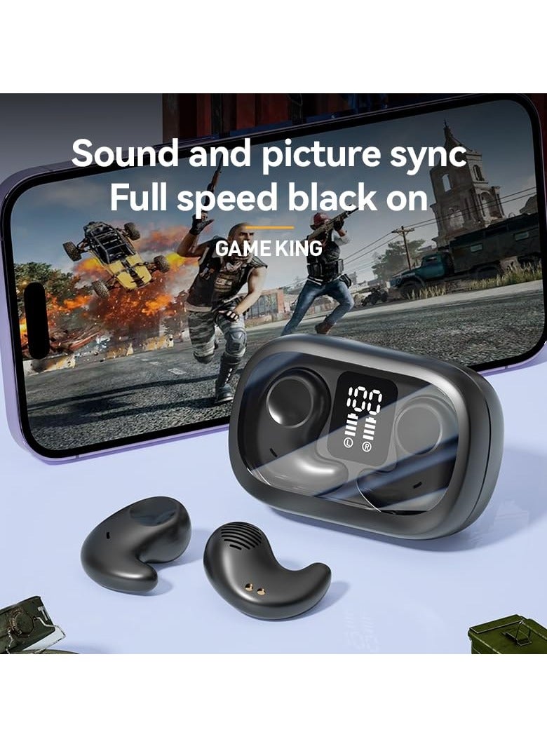 Captaintech Invisible Sleep Earbuds Noise Cancelling Headphones Bluetooth 5.4 Headset for Side Sleepers Small Ears Discreet Tiny Earphones for Sleeping Sport Black - Image 4