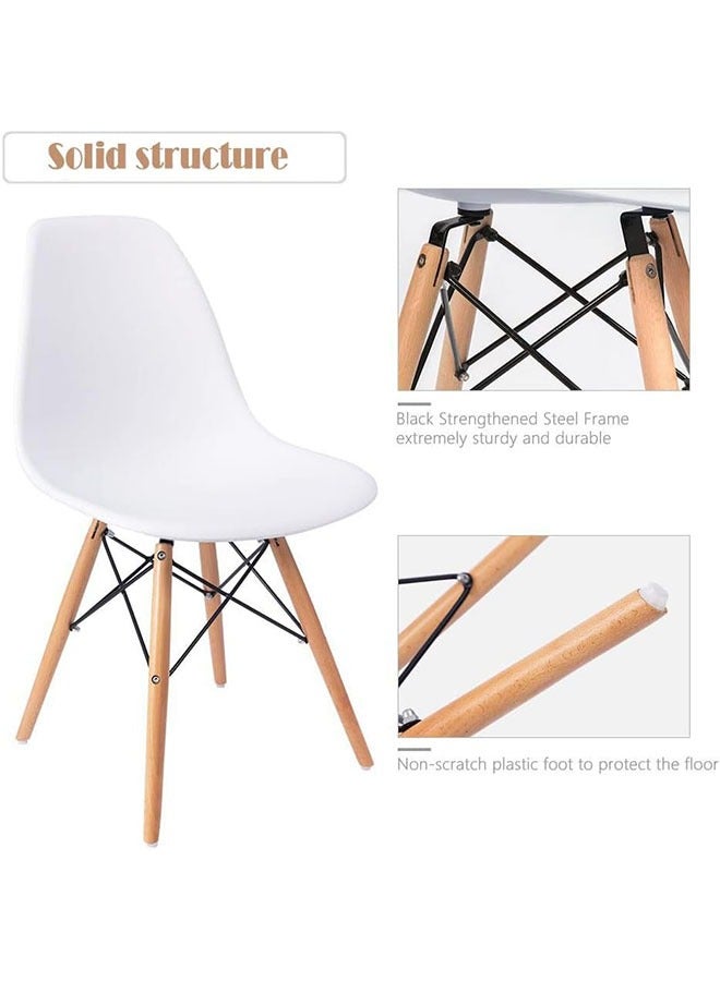Modern Dining Chair, Lounge Chair, Office Chair, Plastic Shell Chair, Eames Style Chair with Wood Legs and Plastic Seat, for Living Room, Bedroom, Kitchen, Dining Side Chairs - Image 3