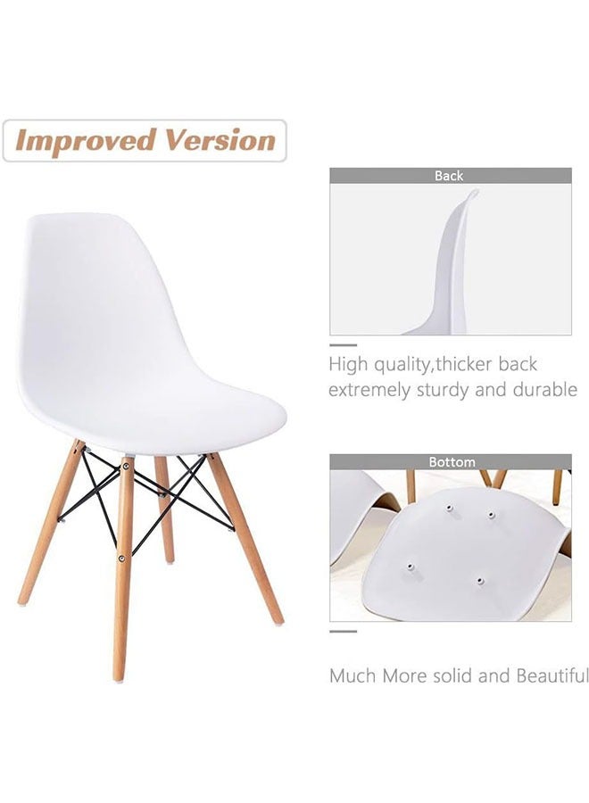 Modern Dining Chair, Lounge Chair, Office Chair, Plastic Shell Chair, Eames Style Chair with Wood Legs and Plastic Seat, for Living Room, Bedroom, Kitchen, Dining Side Chairs - Image 2