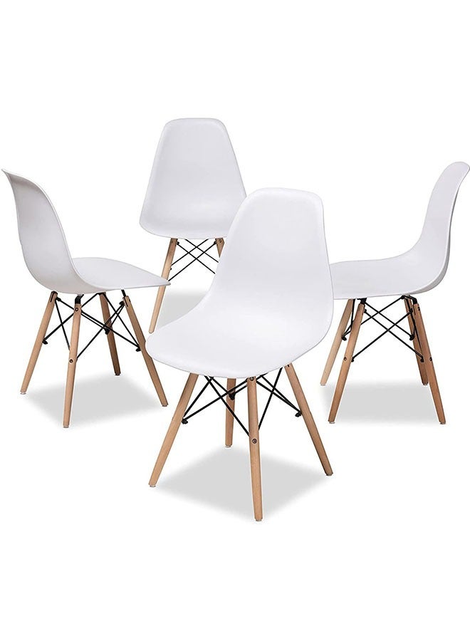 Modern Dining Chair, Lounge Chair, Office Chair, Plastic Shell Chair, Eames Style Chair with Wood Legs and Plastic Seat, for Living Room, Bedroom, Kitchen, Dining Side Chairs - Image 1