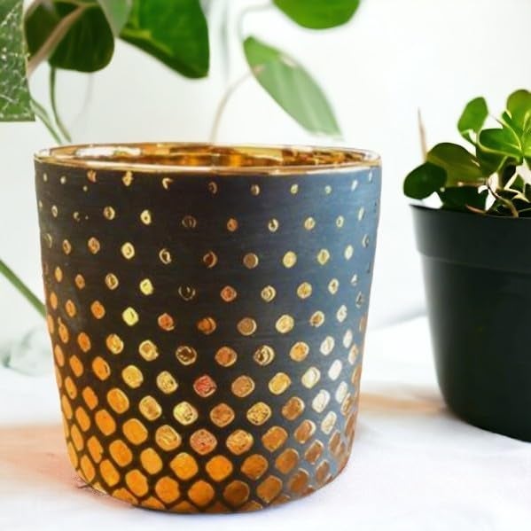 Fox & Fern Premium Ceramic Round Flower Pot (Dia- 5 Inch) for All Kinds of Flower Planters and Green Plants (Home/Indoor and Garden/Outdoor) (GA132-040C) - Image 2