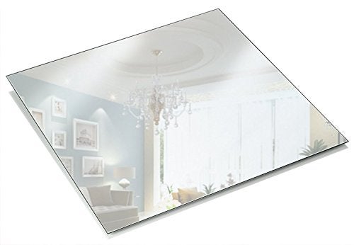 Light In The Dark 10 Inch Square Mirror Plate Set of 12  15mm Thick Glass Plate Mirror Tiles w Smooth Edges  Perfect Candle Wedding Centerpiece Table Decorations Home Accent Wall Decor  More  PARNOO 