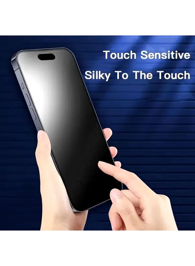 2 Pcs Matte Hydrogel Film Screen Protector Compatible With IPhone 15 Full Coverage Scratch Resistant Anti Glare Oil Resistant Fingerprint Resistant High Sensitivity Touch Perfect Fit No Bubbles - Image 5