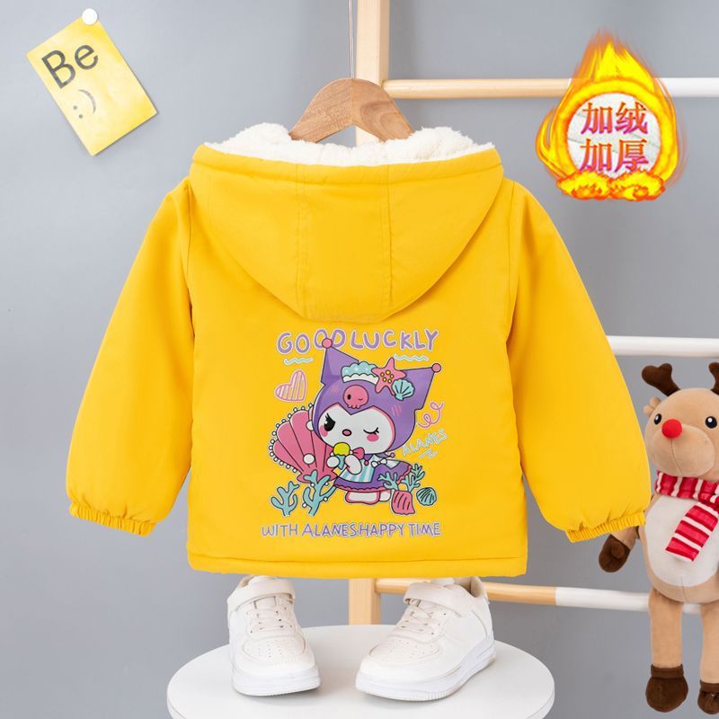 Girls' Fleece-Lined Jacket Style Outer Wear Thickened Casual Korean Style Top Fashionable All-Match Thickened Jacket - Image 3