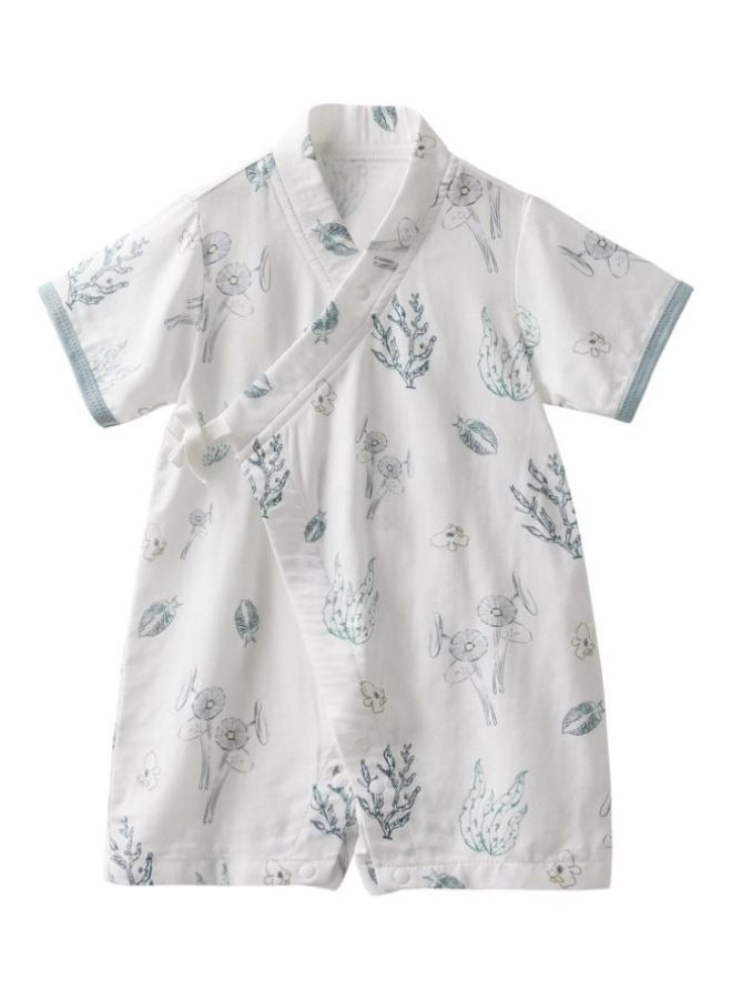 SEEDNUR Infant Baby Unisex Jumpsuits with Button Half Sleeve 70%Viscose（From Bamboo）30%Cotton Forest Style Size 0-3 and 3-6 Month Old Babies - Image 1