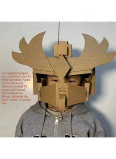 Robot Carton Handmade Paper Shell Airplane Carton Robot Clothes Handmade DIY Production Carton Wearable-Color:Corrugated Paper Gundam Helmet No. 4 Medium