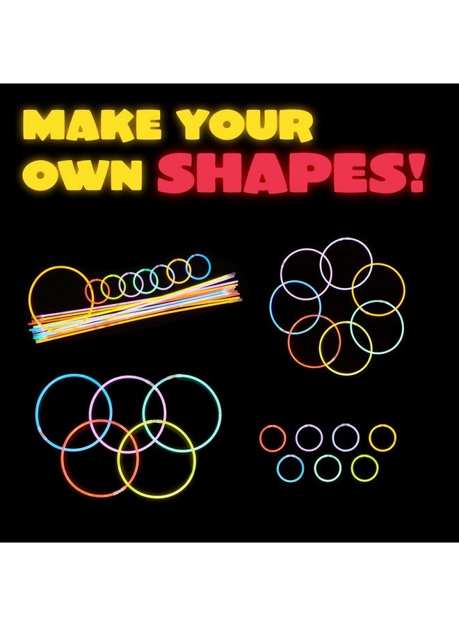 JOYIN 300 Pack Glow Sticks, 100ct 22'' Necklaces and 200 Pcs 8" Glow Sticks Bulk with 300 Pcs Connectors, Bright in The Dark Party Supplies, Neon Light Up, Halloween Party Favors - Image 2