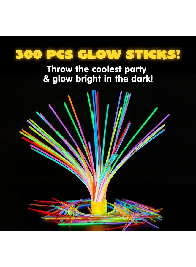 JOYIN 300 Pack Glow Sticks, 100ct 22'' Necklaces and 200 Pcs 8" Glow Sticks Bulk with 300 Pcs Connectors, Bright in The Dark Party Supplies, Neon Light Up, Halloween Party Favors - Image 5