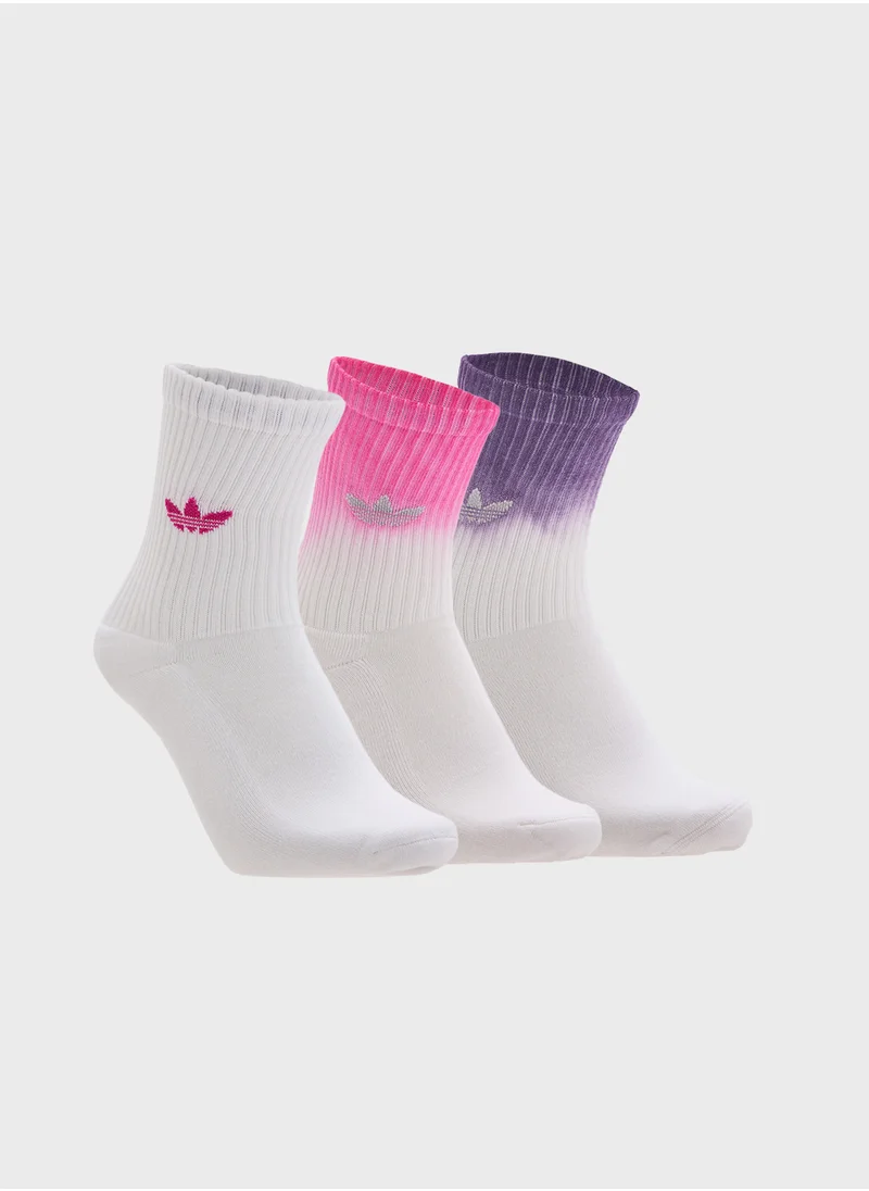 اديداس اوريجينالز 3 Pack Ombre Crew Socks