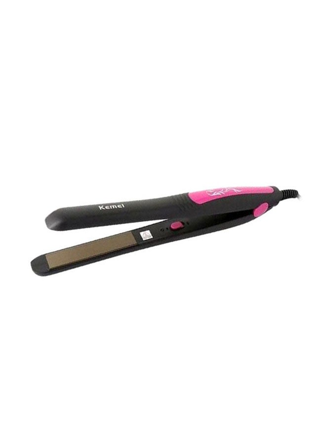 Kemei KM-328 Hair Straightener Black/Pink - Image 1