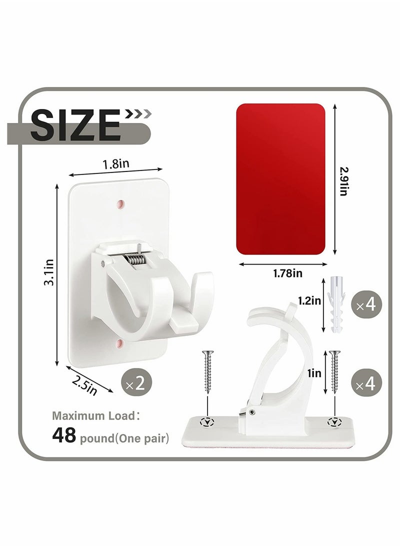 Generic - No Drill Curtain Rod Holders Adhesive Bracket Easy Installation with Sticky Strips for Home Decoration - Image 1