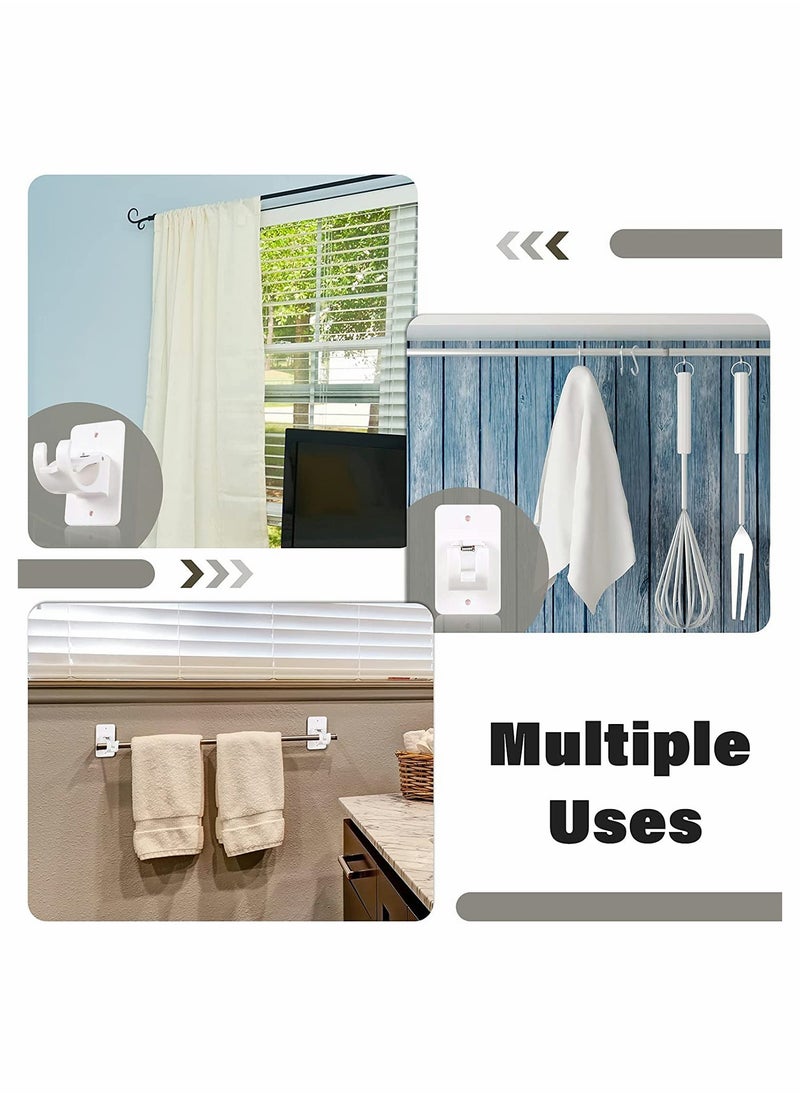 Generic - No Drill Curtain Rod Holders Adhesive Bracket Easy Installation with Sticky Strips for Home Decoration - Image 1