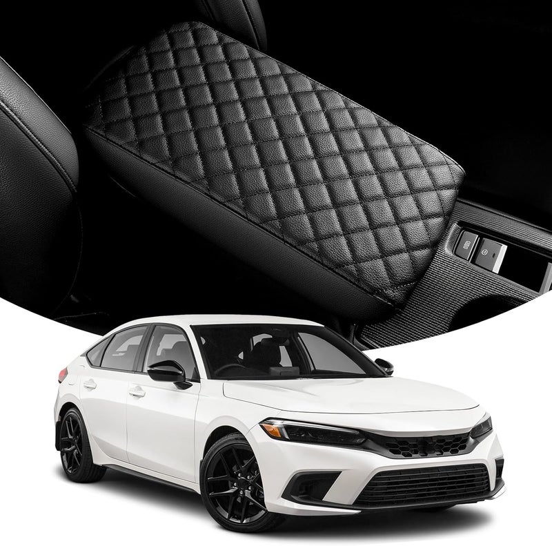 JOYTUTUS Center Console Cover Compatible with 2023-2025 Civic Armrest, PU Leather Arm Rest, Middle Console Cover Protector - Image 1