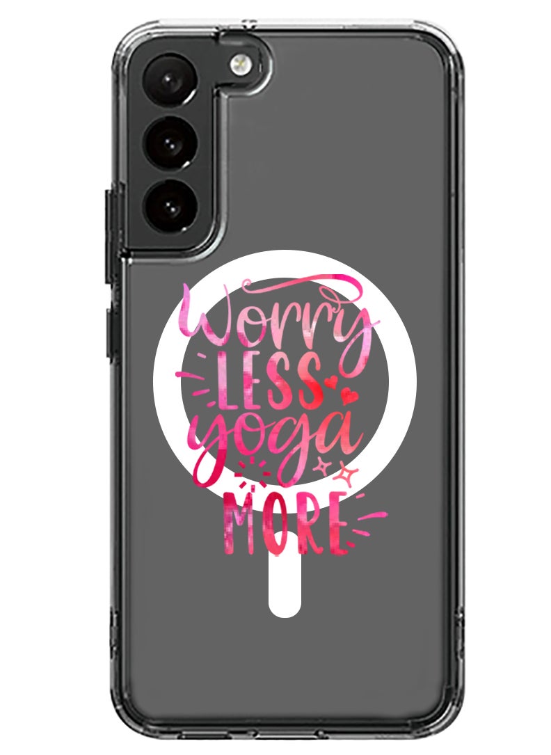 Theodor Magnetic Case for Samsung Galaxy S23 6.1-inch Compatible with MagSafe Wireless Charging, Shockproof Phone Bumper Cover Worry less Yoga more copy  - Image 1