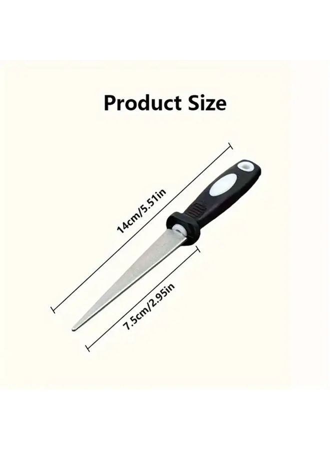 Black Dual Sided Diamond Sharpening File For Knives Scissors Gardening Tools - Image 3
