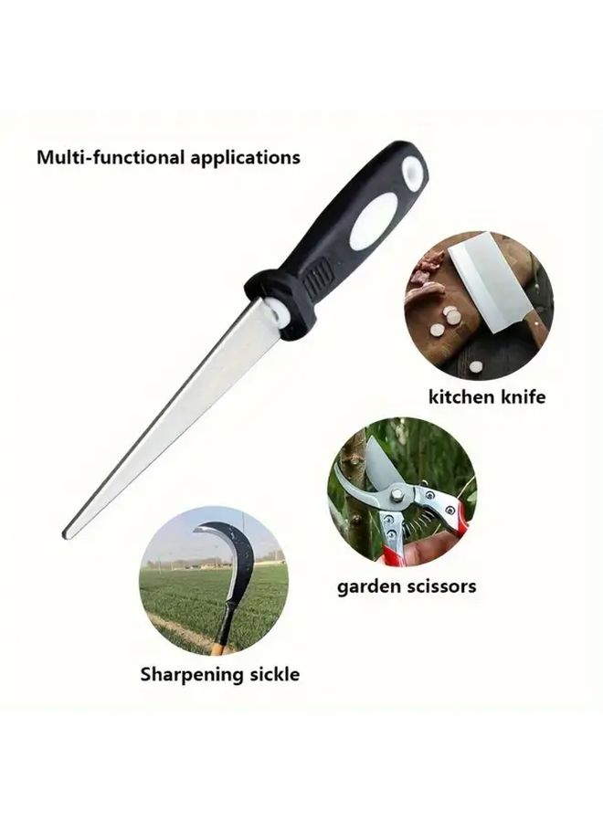Black Dual Sided Diamond Sharpening File For Knives Scissors Gardening Tools - Image 4