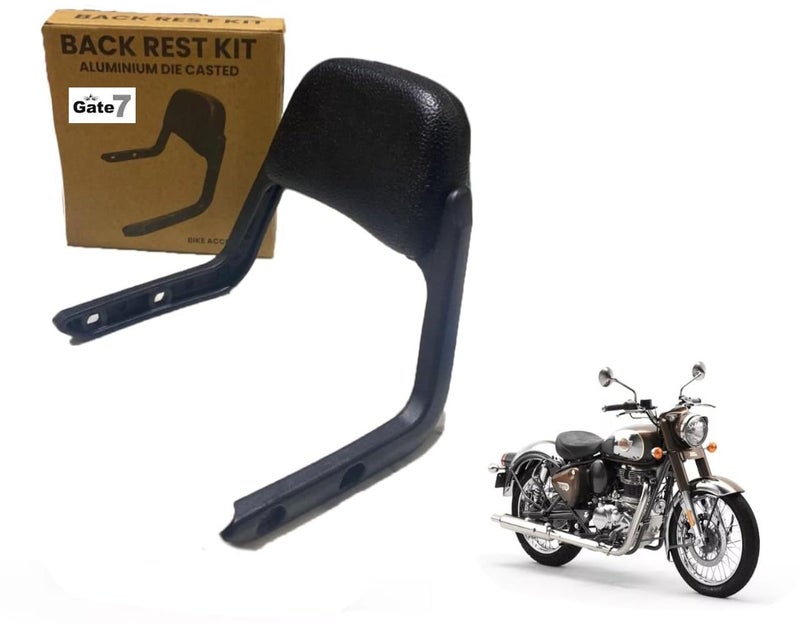 Gate 7 Pillion Rider Backrest for RE Bullet Reborn Classic 350 with Black Cushion Back Support Pad (for New Models ONLY 2022,2023,2024) - Image 2