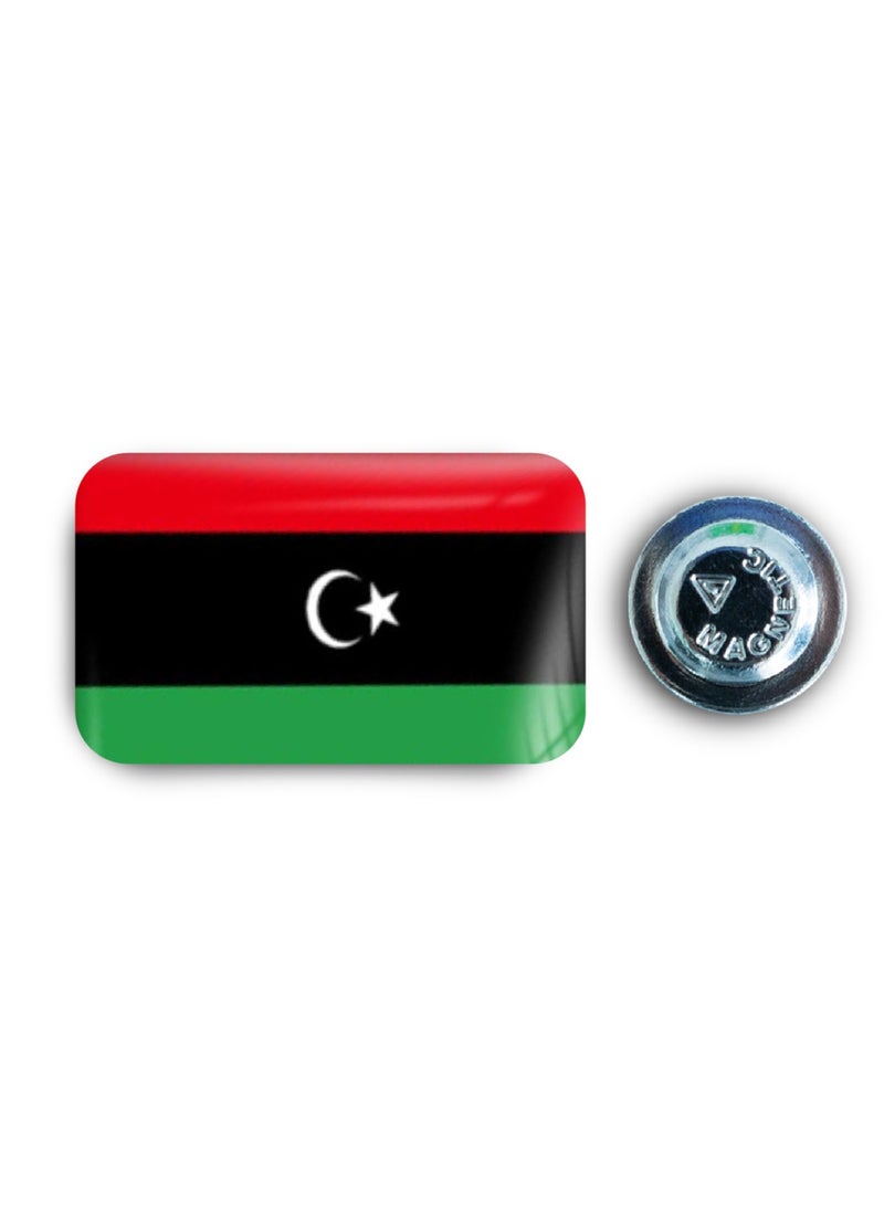 971MEDIA Libya Flag - Metal Badge Epoxy Coated with Magnetic Pin that Doesn't Tear Clothes  - Image 1