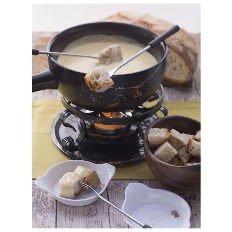 Swissmar Swissmar Gruyere 9 Piece Ceramic Fondue Set, Black  - Image 2