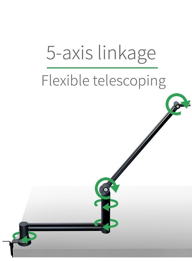 WALALLA Microphone Boom Arm with gimbal phone holder, Low Profile Adjustable Stick Microphone Arm Stand with Desk Mount Clamp, Screw Adapter, Cable Managemen - Image 5